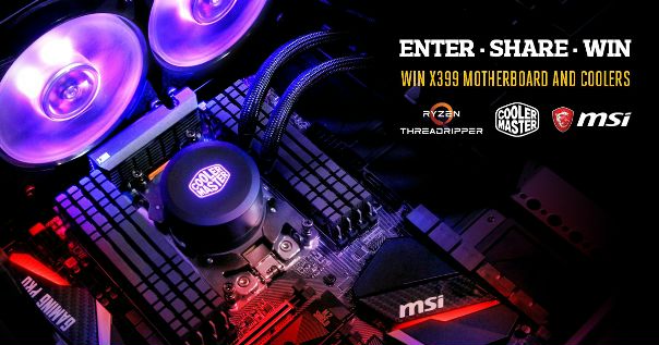 Готовьтесь к новому процессору #Threadripper с #giveaway от #CoolerMaster & #MSI. Вы можете легко выиграть совместимые с Threadripper компоненты и коды для игр, всего за несколько простых шагов. 
