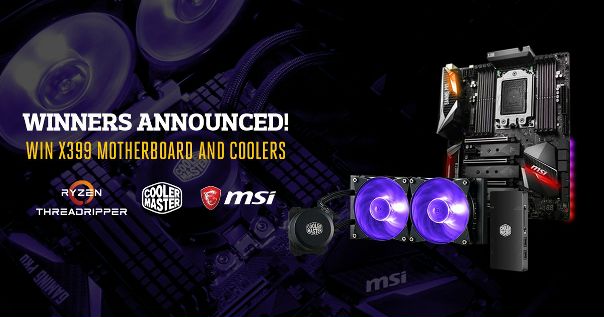 Объявляем победителей нашего Giveaway с поддержкой Threadripper. С вами свяжутся по электронной почте, которая была указана при регистрации.