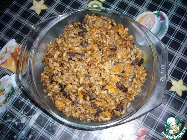 Плов из перловой крупы с грибами