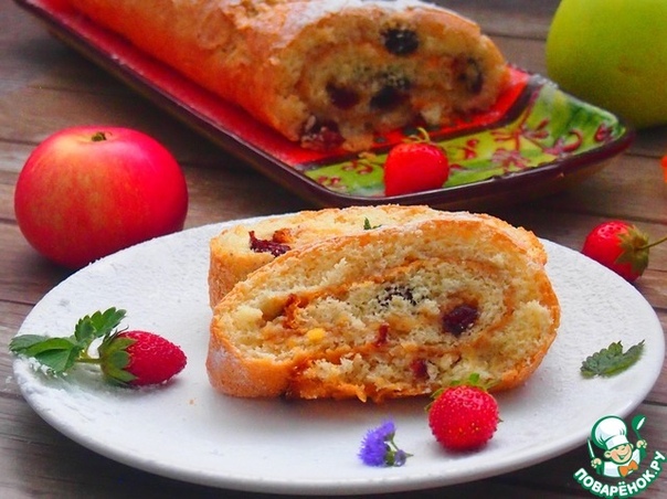 Быстрый яблочный рулет