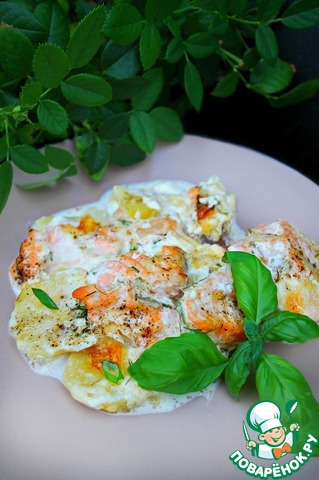 Шведская запеканка с лососем