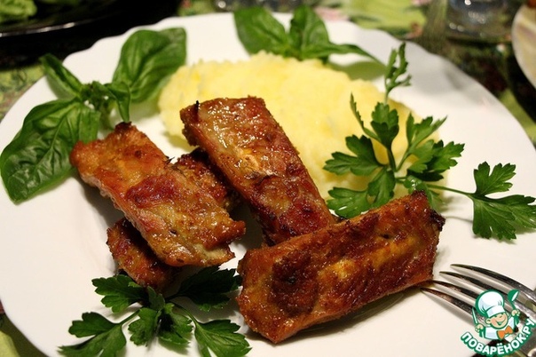 Свиные рёбрышки в медово-апельсиновом маринаде