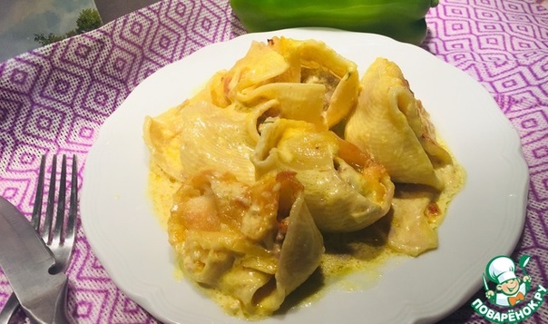 Макароны с фаршем под сливочным соусом