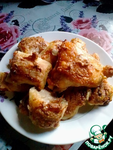 Курица с рулетиками в духовке