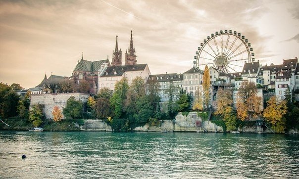 Вид на центр Базеля, Швейцария