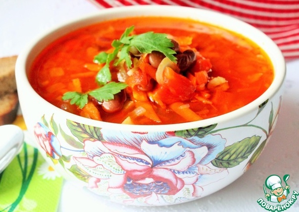 Мексиканский суп с фасолью