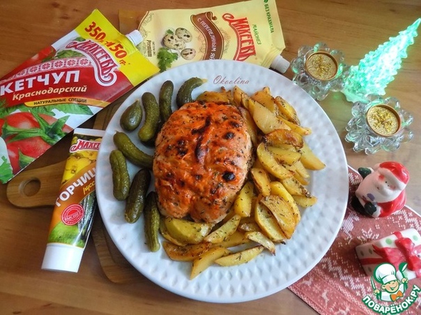 Грудка, запечённая с картофелем по-гречески