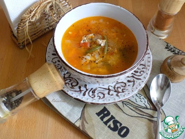 Куриный суп со стручковой фасолью