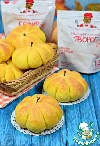Булочки тыквенные с творогом