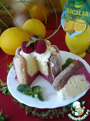 Мини-шарлотт с малиной