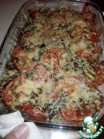 Кабачки, запеченные с помидорами и зеленью