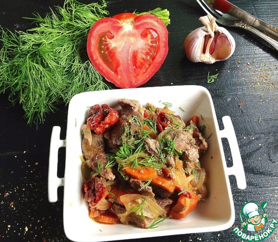 Мясо тушеное с овощами в СВЧ