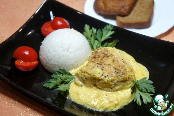Куриные грудки в сметанно-апельсиновом соусе