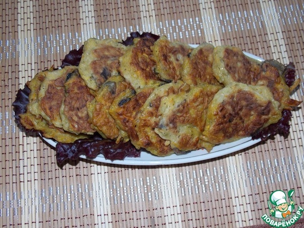 Оладьи из кабачков с грибами