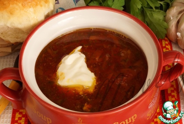 Борщ с пампушками 