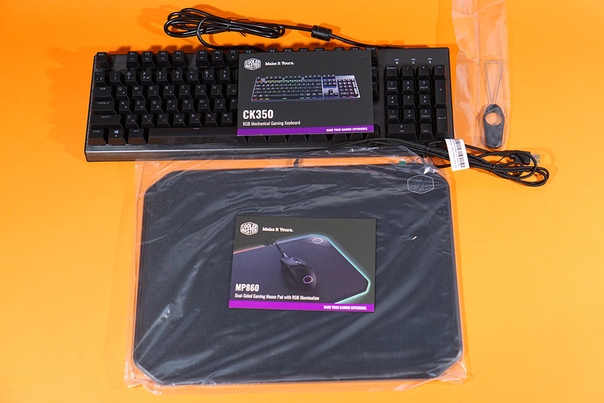 Новая парочка девайсов Cooler Master смогла удивить в самом приятном ключе. Cooler Master CK350 – это совершенно прекрасная бюджетная полноразмерная клавиатура с RGB подсветкой и просто широчайшими возможностями настройки подсветки. Cooler Master MP860 – один из самых красивых и функциональных ковров с RGB подсветкой на нашем рынке. Подробнее: 