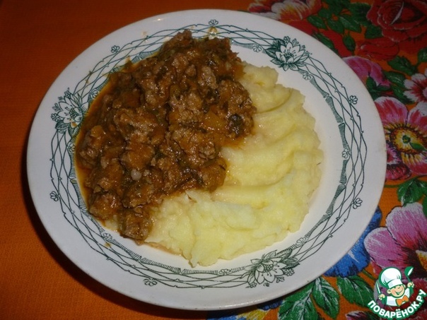 Подливка из тыквы и куриного фарша