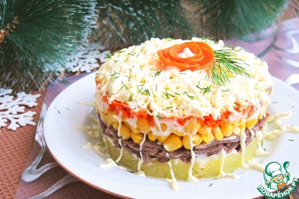 Салат с говядиной и кукурузой