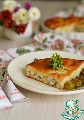 Заливной пирог с курицей и картофелем