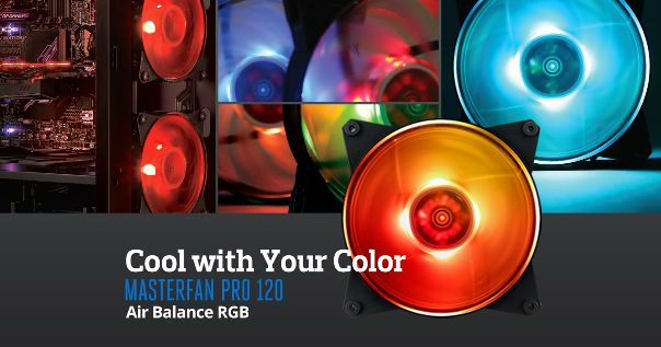 Самый продаваемый MasterFan Pro только что получил обновление ... Полное RGB освещение! MasterFan Pro 120 Air Balance RGB получил более 16,7 миллионов цветов. Тихий и мощный придется вам по вкусу! 