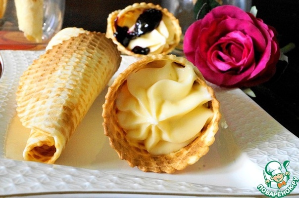 Вафельные рожки с кремом 