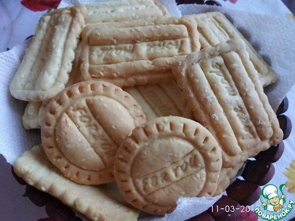 Постное песочное печенье с кунжутом