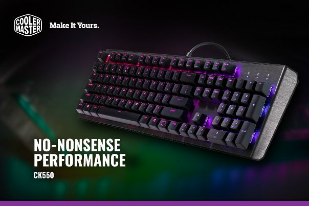 Новая CK550 предлагает вам дымчатую алюминиевую верхнюю панель, механические переключатели и яркую подсветку RGB.