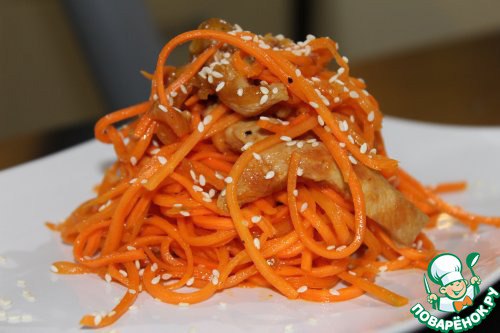 Салат с курицей и морковью по-корейски